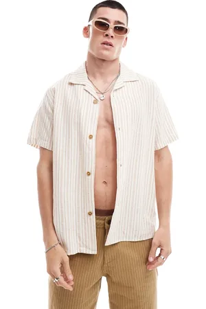 Rhythm Vacation stripe beach shirt-White