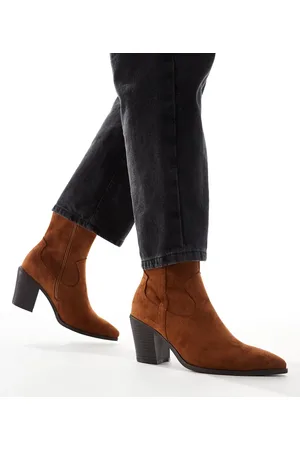 ASOS Rational heeled western boots in brown