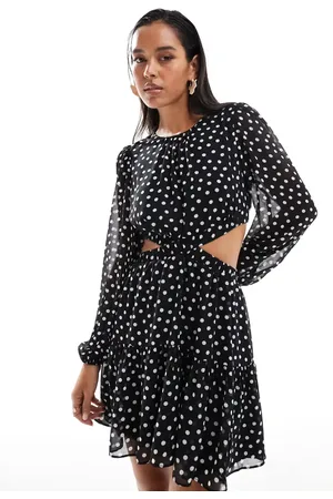 Forever New Cut-out mini dress in black -Multi