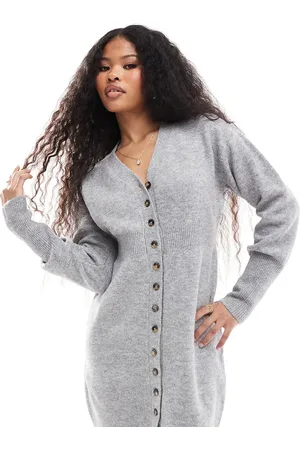 VERO MODA Button down knitted mini dress in melange