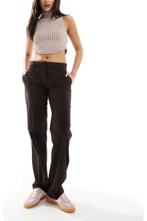 Bershka Straight leg tailored pants in pinstripe