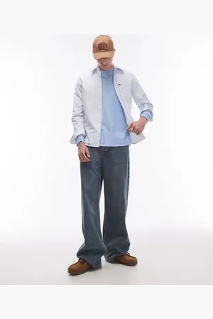 Lacoste Stripe long sleeve shirt in blue