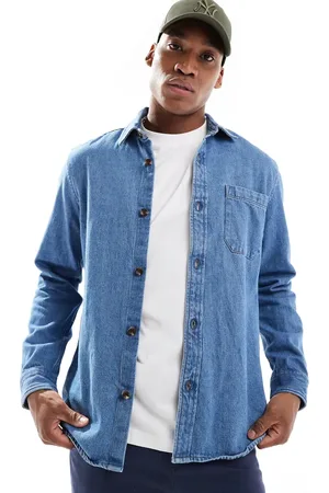 New Look Oversized heavyweight denim shirt in