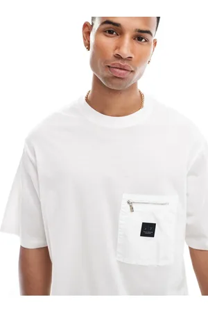 Armani Exchange T-shirt in with zip pocket detailing