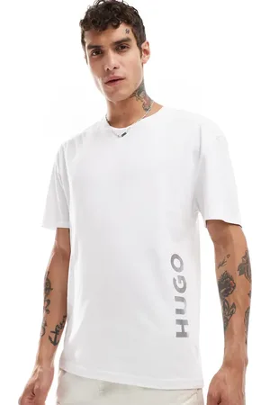 HUGO BOSS HUGO Swimwear relaxed t-shirt in with placement logo