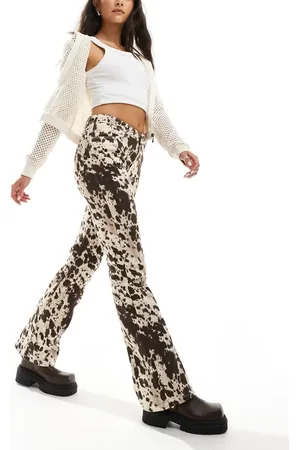 Monki Regular fit flare cotton pants in