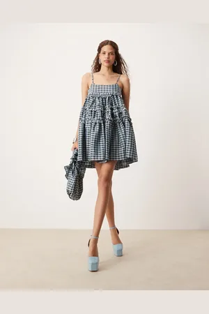 Sister Jane Dream organza mini dress in check print-Green