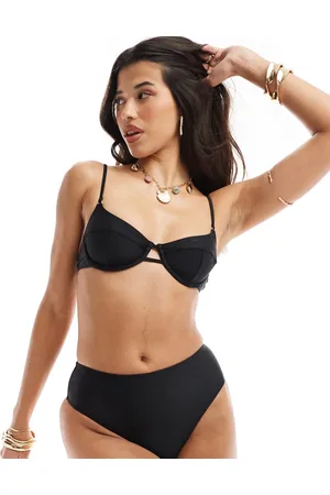 South Beach Essentials high waist high leg bikini bottoms in