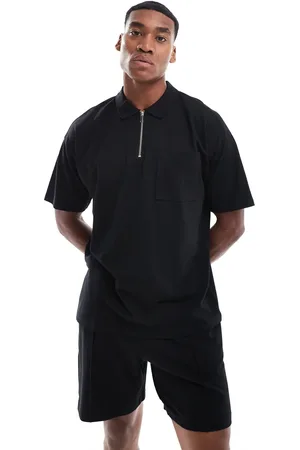 New Look 1/4 zip pique polo shirt in (part of a set)