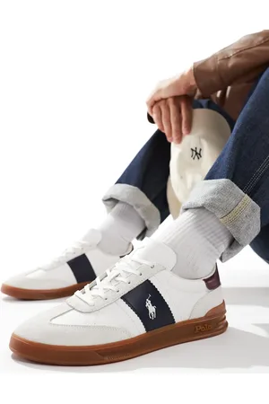 Ralph Lauren Heritage Aera sneakers with gumsole in white and navy