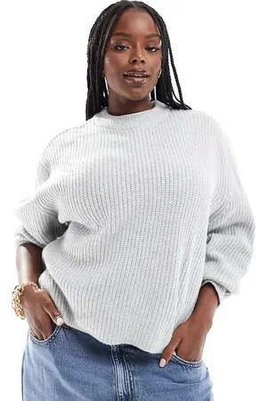 ASOS ASOS DESIGN Curve chunky crew neck rib jumper in