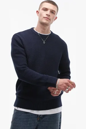 SELECTED Crew neck jumper in navy