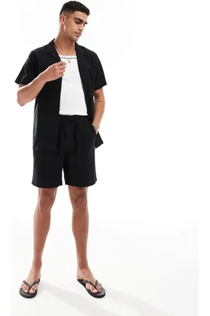 South Beach Tonal seersucker stripe beach shorts in