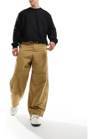 ASOS Baggy pants with panels in -Neutral