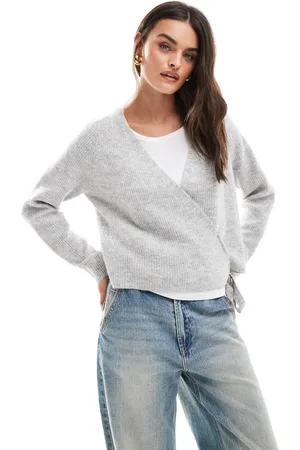 VERO MODA Wrap cardigan in melange