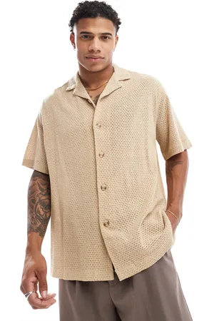 ASOS Relaxed revere texture shirt in