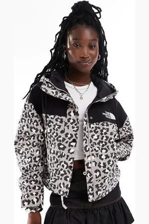 The North Face Reign On waterproof jacket in grey leopard print exclusive to ASOS