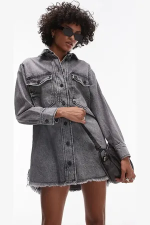 AllSaints Denim shacket dress in