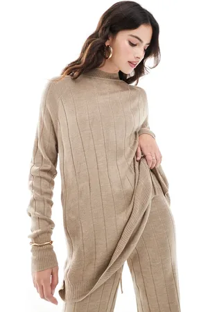 ONLY High neck knitted lightweight knitted jumper in (part of a set)-Neutral