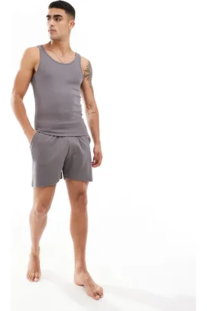 ASOS Capsule collection rib shorts in charcoal-Grey