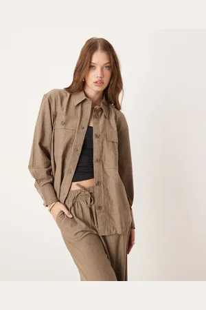 JDY Utility pocket shirt in heringbone (part of a set)