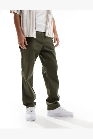 Only & Sons Straight leg carpenter pants in khaki-Green