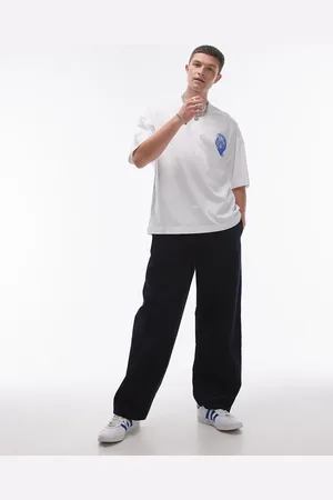 Topman Wide leg cord pants in