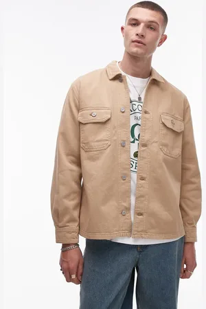 Lacoste Logo shacket in -Neutral