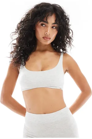 Dorina Light padded scooped ribbed modal scoop bralet in marl