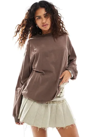 Monki Long sleeve heavyweight oversized top in
