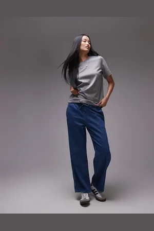 ARKET Denim jersey wide leg lounge pants in
