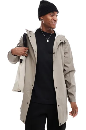 Only & Sons Hooded rain jacket in beige-Neutral