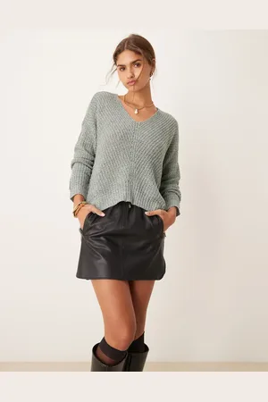 JDY Slouchy longline jumper with side split in