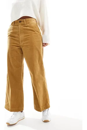 Ralph Lauren Cord wide leg cropped pants in -Brown