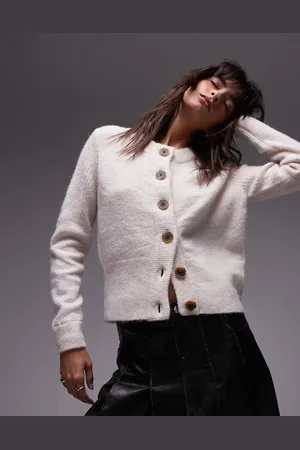 SELECTED Femme merino wool alpaca blend cardigan in -White