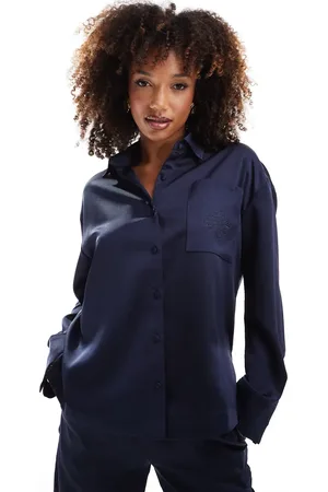 The Couture Club Satin emblem shirt in (part of a set)