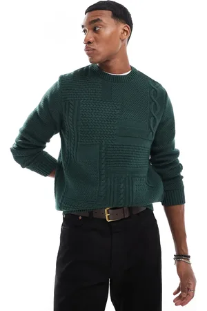 Barbour Casey cable crew neck sweater-Green