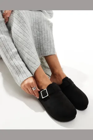 Yours Faux fur lined clogs in