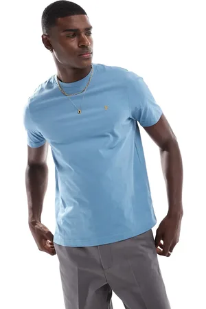 Farah Danny cotton t-shirt in blue