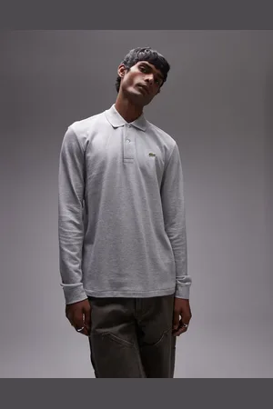 Lacoste Long sleeve pique polo in marl
