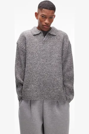 Topman Relaxed open collar jumper in marl