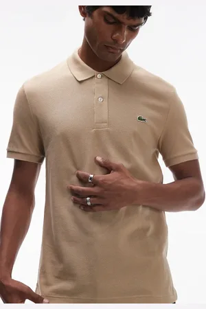Lacoste Slim fit logo pique polo in -Neutral