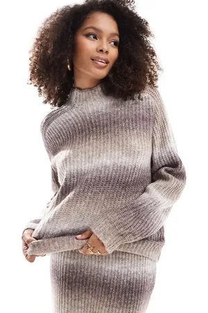 Y.A.S High neck ombre jumper in neutral (part of a set)