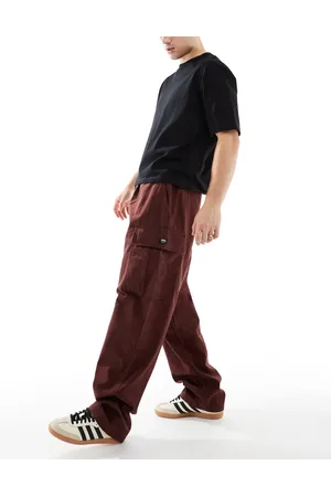 Vans Range baggy tapered pants with elastic waist in dark brown