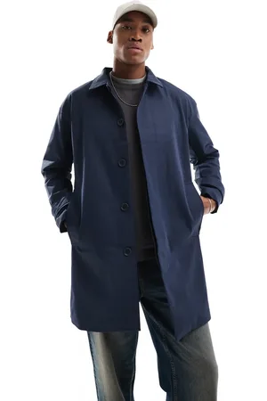 Only & Sons Longline mac in navy