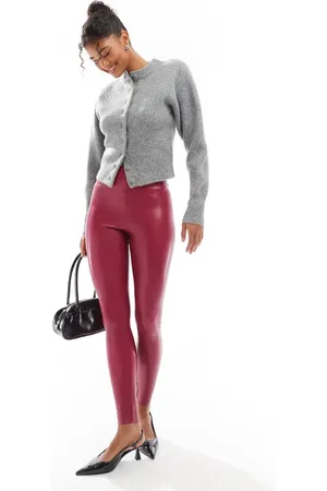 Commando Faux leather leggings in -Red