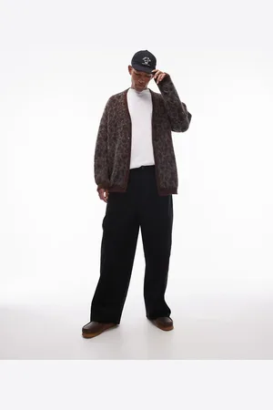 Topman Wide leg cord pants in