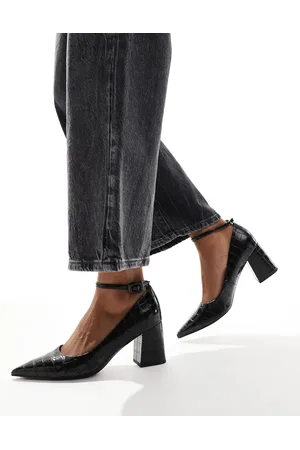 ASOS Security mid block heeled shoes in