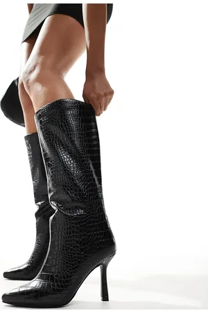 Glamorous Kitten heel knee boots in