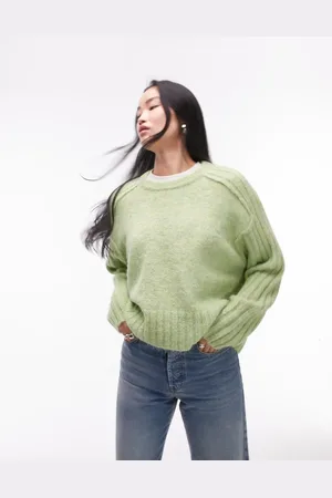 Topshop Knitted rib detail crew relaxed jumper in